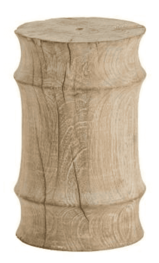 A cylindrical stool carved from a single piece of wood. The top surface is flat and circular. The bo… — free OBJ 3D model