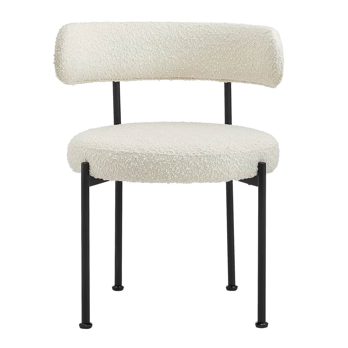 A modern armless chair featuring a rounded, padded seat and a cylindrical, horizontal backrest, both… — 3D model
