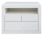 A modern white nightstand featuring a compact, rectangular design with clean lines. It includes an o… — free BLEND 3D model