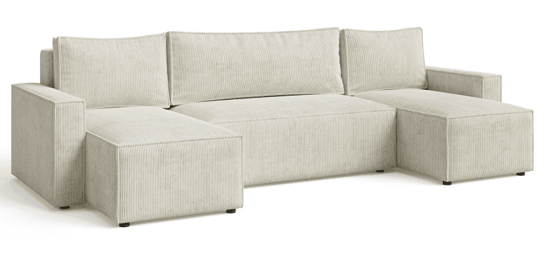 A modular sectional sofa with a U-shaped configuration. The sofa features a corduroy upholstery with… — free FBX 3D model