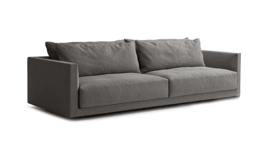 A contemporary, armless sofa with a low profile. It features a boxy silhouette with clean lines, uph… — 3D model