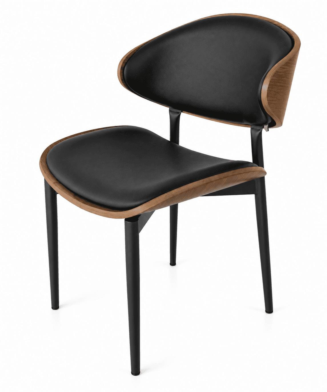 A contemporary dining chair featuring a gracefully curved bentwood shell that forms the frame for bo… — 3D model