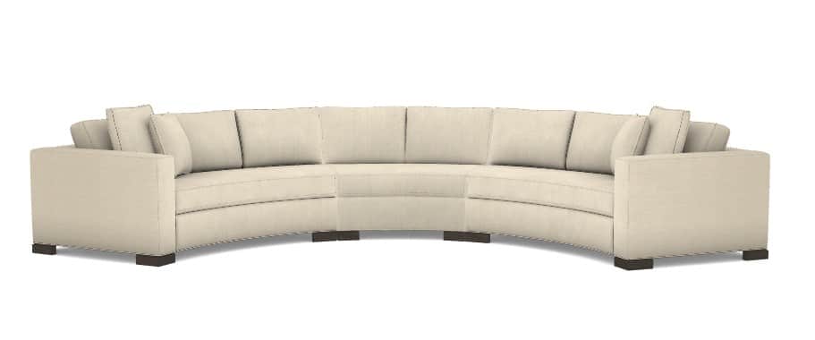 A contemporary, generously sized curved sectional sofa, upholstered in a light-colored, possibly off… — 3D model