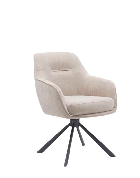 A contemporary armchair with a rounded silhouette and integrated armrests. The seat and back are uph… — 3D model