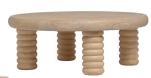 A low, round side table with four legs. The tabletop is circular and relatively thin. The legs are c… — free STL 3D model