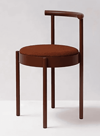 A modern chair with a circular, upholstered seat and a minimalist frame. The frame consists of four… — free GLB 3D model