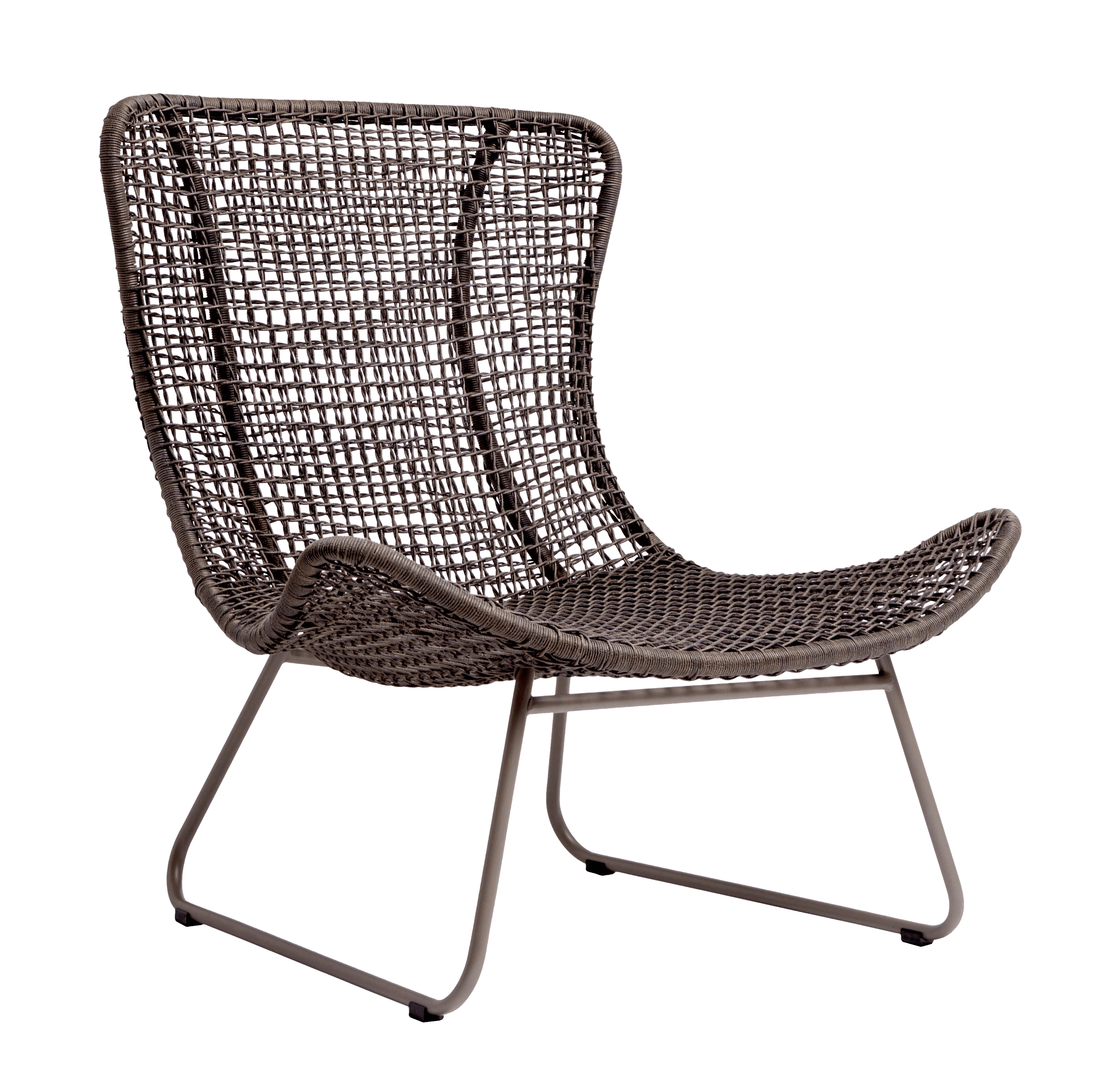 A modern armchair with a high, curved back and seat. The seat and backrest are constructed from a wo… — free OBJ 3D model