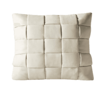 A square cushion with a woven pattern on its surface. The weaving consists of interlaced strips form… — 3D model