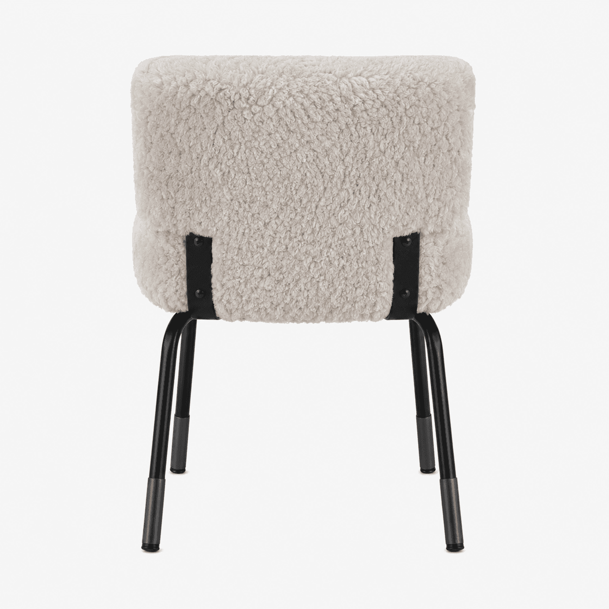 A chair with a plush, textured upholstery and a minimalist metal frame. The seat and backrest are co… — free FBX 3D model