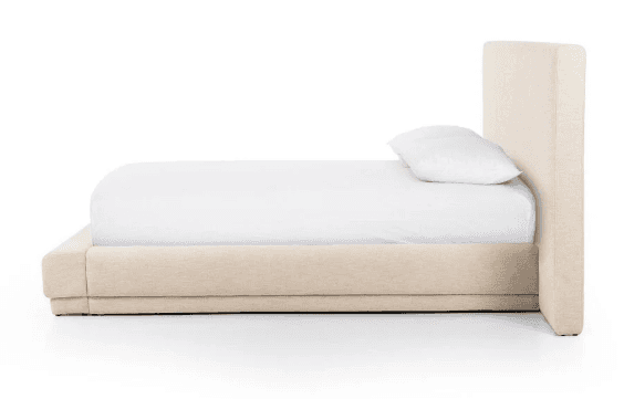 A modern upholstered platform bed featuring a clean, minimalist design. The entire frame, including… — 3D model