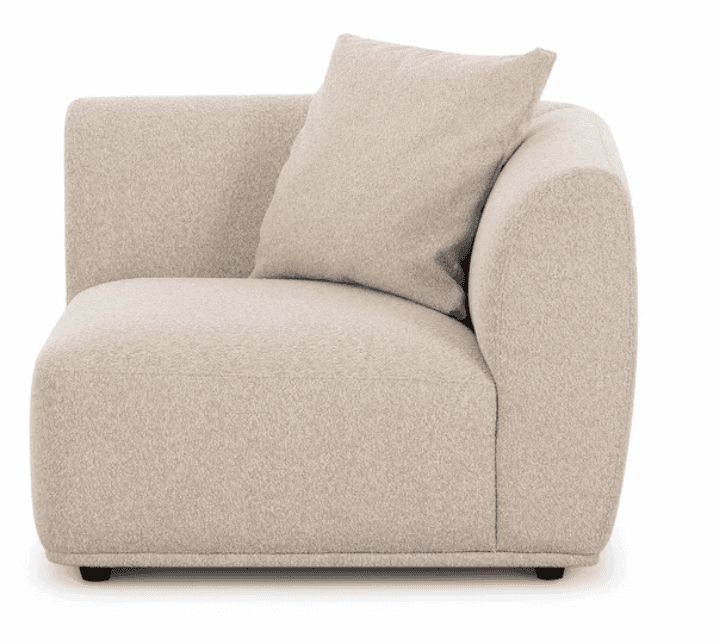 A modern, light beige (oatmeal) modular seating unit, part of a sectional sofa, featuring one broad… — 3D model