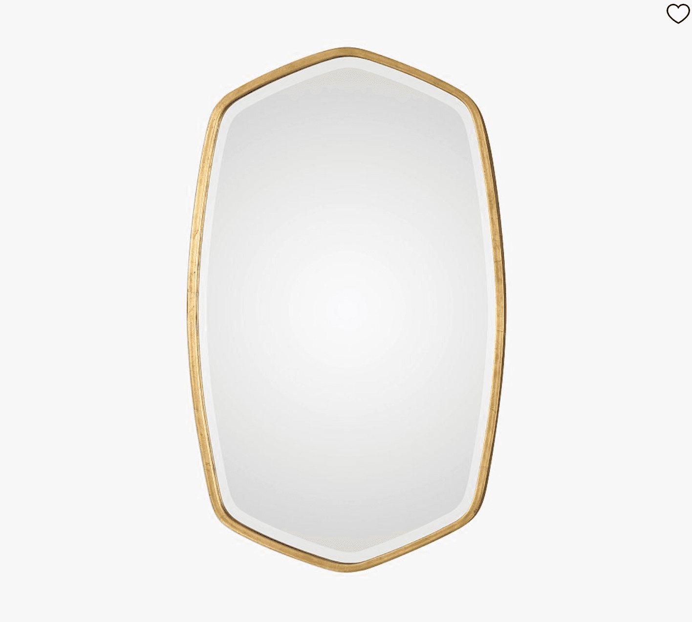 A contemporary wall mirror featuring an organic, irregular geometric shape with a slim, polished gol… — free OBJ 3D model