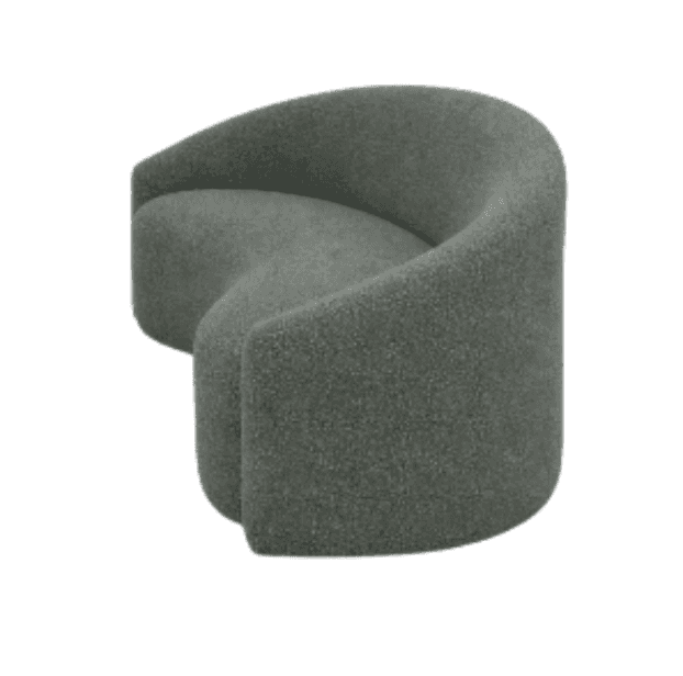 A single-seat armchair with a distinctive curved, C-shaped silhouette. The armchair features a high,… — 3D model