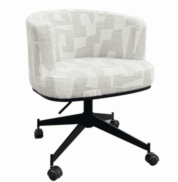 An upholstered office chair featuring a contemporary, rounded bucket seat and back with integrated a… — 3D model