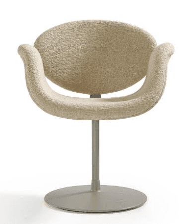A modern swivel armchair featuring a rounded, single-piece upholstered shell that forms the seat, ba… — 3D model