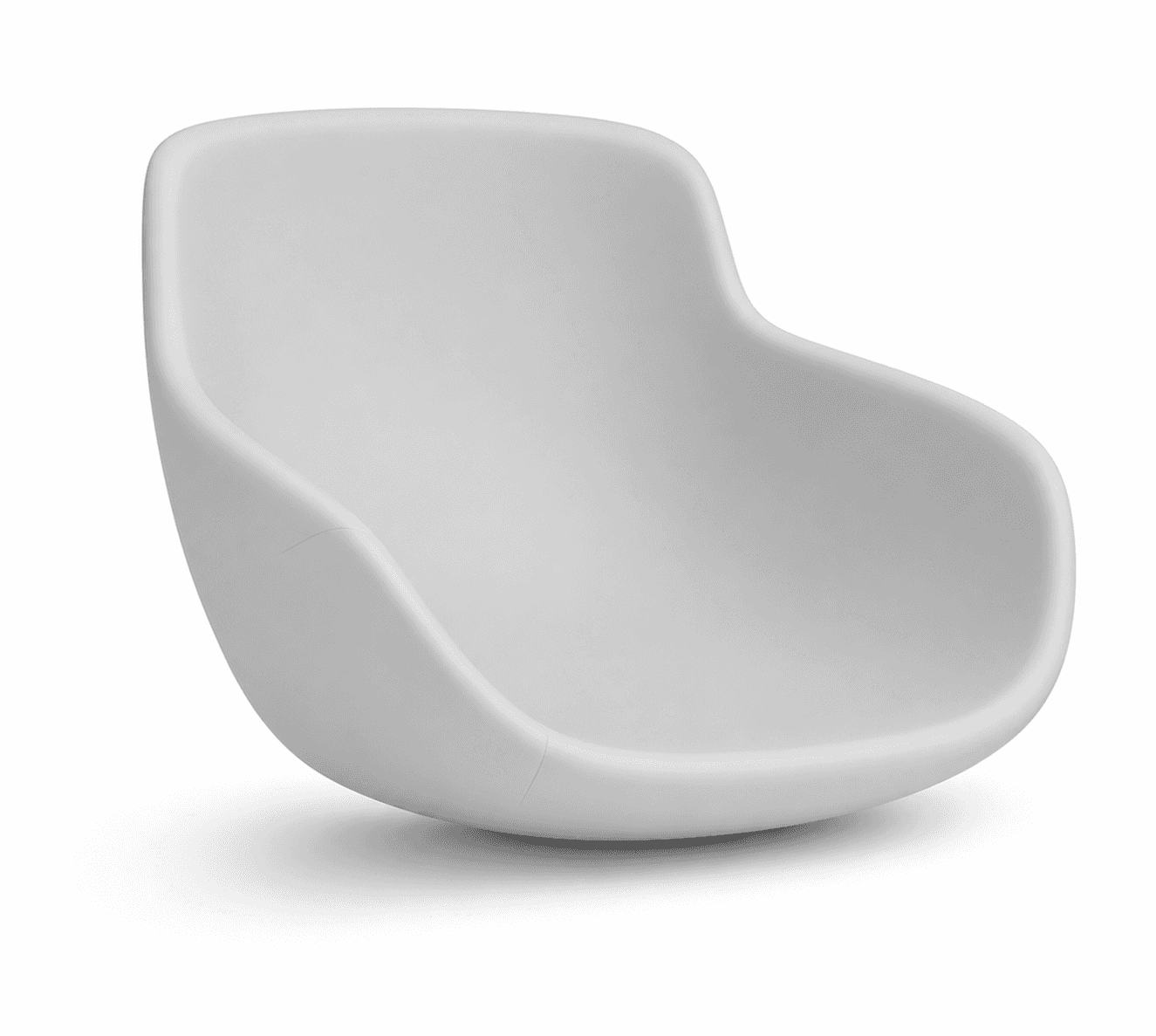 A single-piece molded chair shell, characterized by its smooth, continuous curves that form the seat… — 3D model