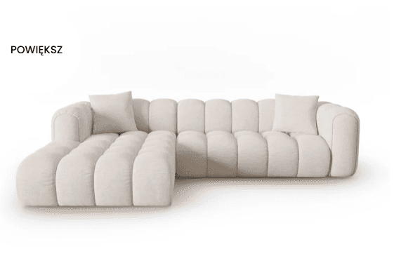 A modular sectional sofa with a chaise lounge extension. The sofa features a tufted design with vert… — free SKP 3D model