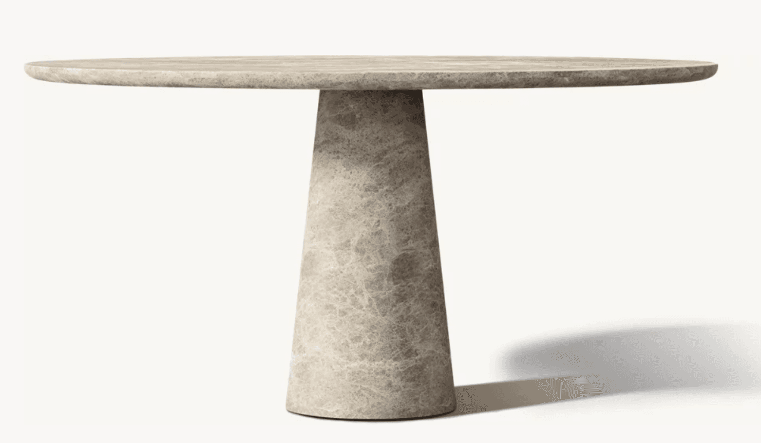 A contemporary round table featuring a monolithic design crafted entirely from a single material, li… — 3D model