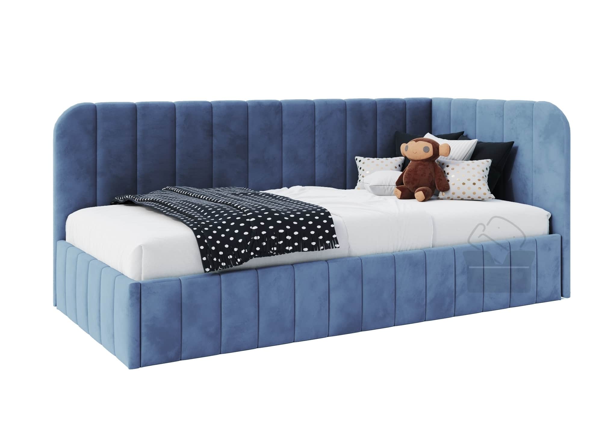 A upholstered bed frame with a high, channel-tufted headboard that extends around the sides, creatin… — 3D model