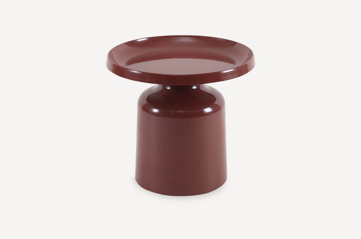 A contemporary pedestal side table featuring a circular, tray-style top and a cylindrical base, rend… — 3D model
