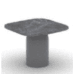A modern accent table featuring a distinctive rough-hewn natural stone top resting on a smooth, cyli… — 3D model