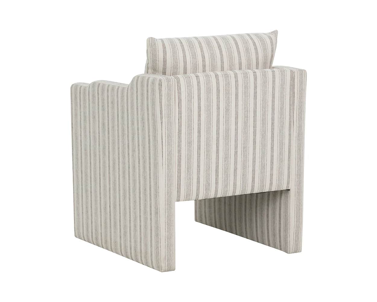 A contemporary armchair with a geometric silhouette, upholstered in a striped fabric. The armchair f… — free OBJ 3D model