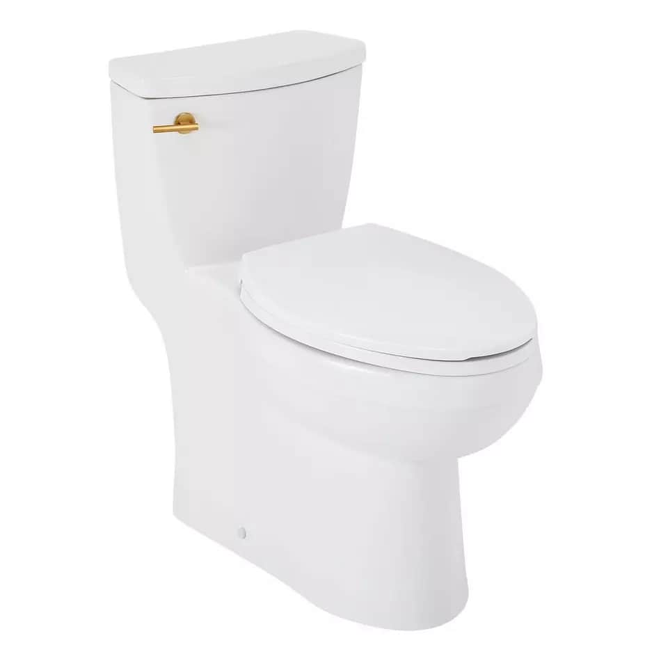 A modern, one-piece toilet with a smooth, rounded design. The tank and bowl are integrated into a si… — 3D model