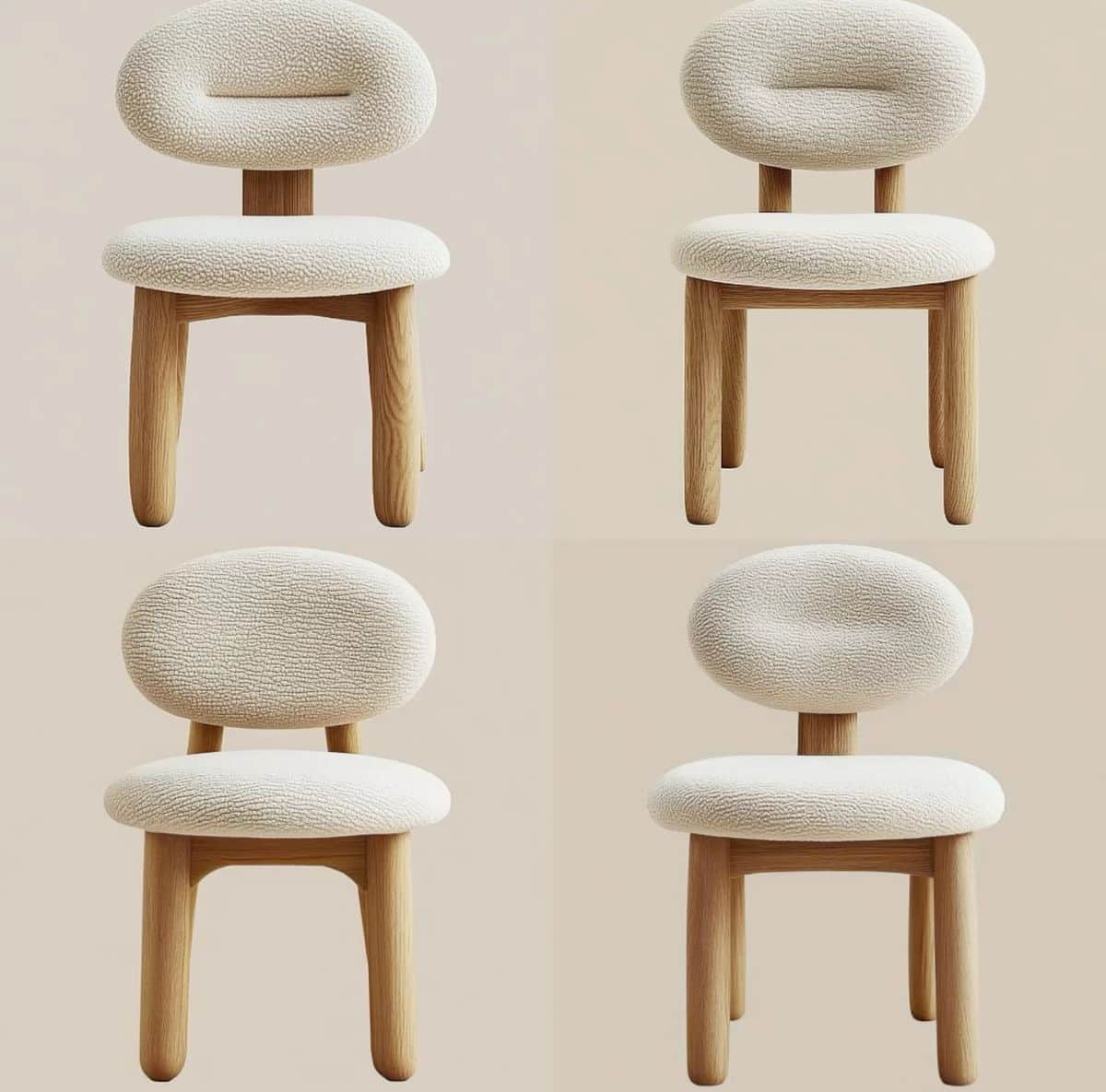 An organic modern accent chair featuring a rounded seat and a distinctive, sculpted backrest, both u… — 3D model