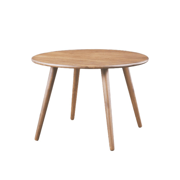 A light wood round table with four tapered, splayed legs, exhibiting a minimalist design. — free STL 3D model