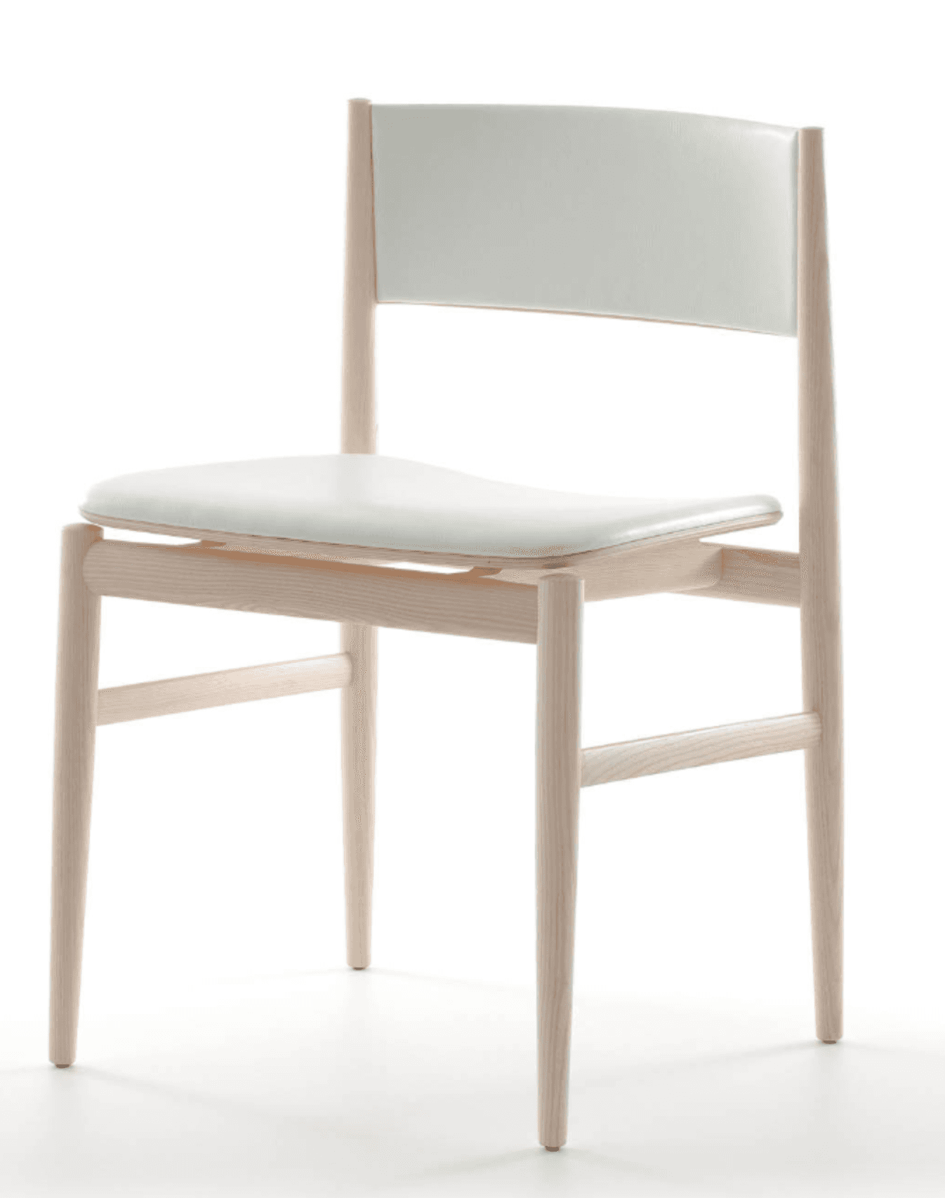 A contemporary dining chair featuring a minimalist design. The frame is constructed from light-color… — 3D model