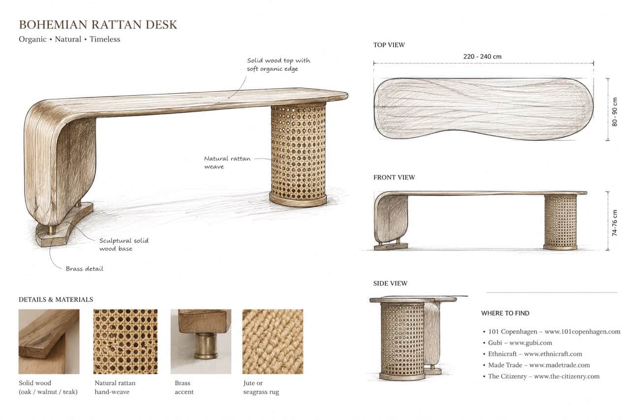 An elegantly designed bench featuring a curved, light-toned wooden seat that transitions into one of… — 3D model