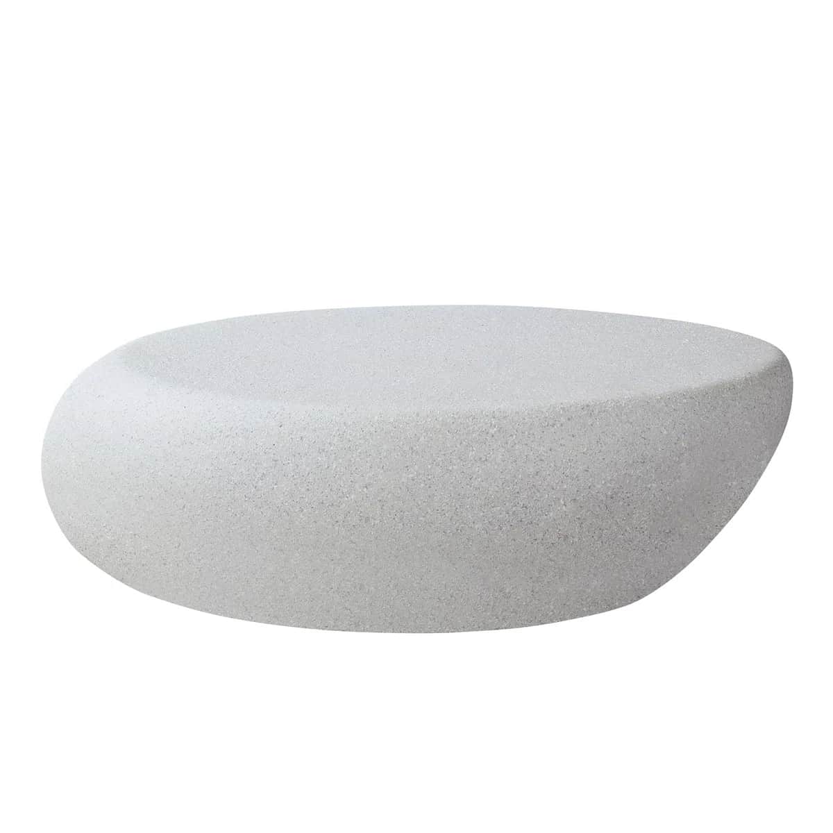A low-profile, modern coffee table with an organic, pebble-like shape. The surface is smooth and sli… — free FBX 3D model