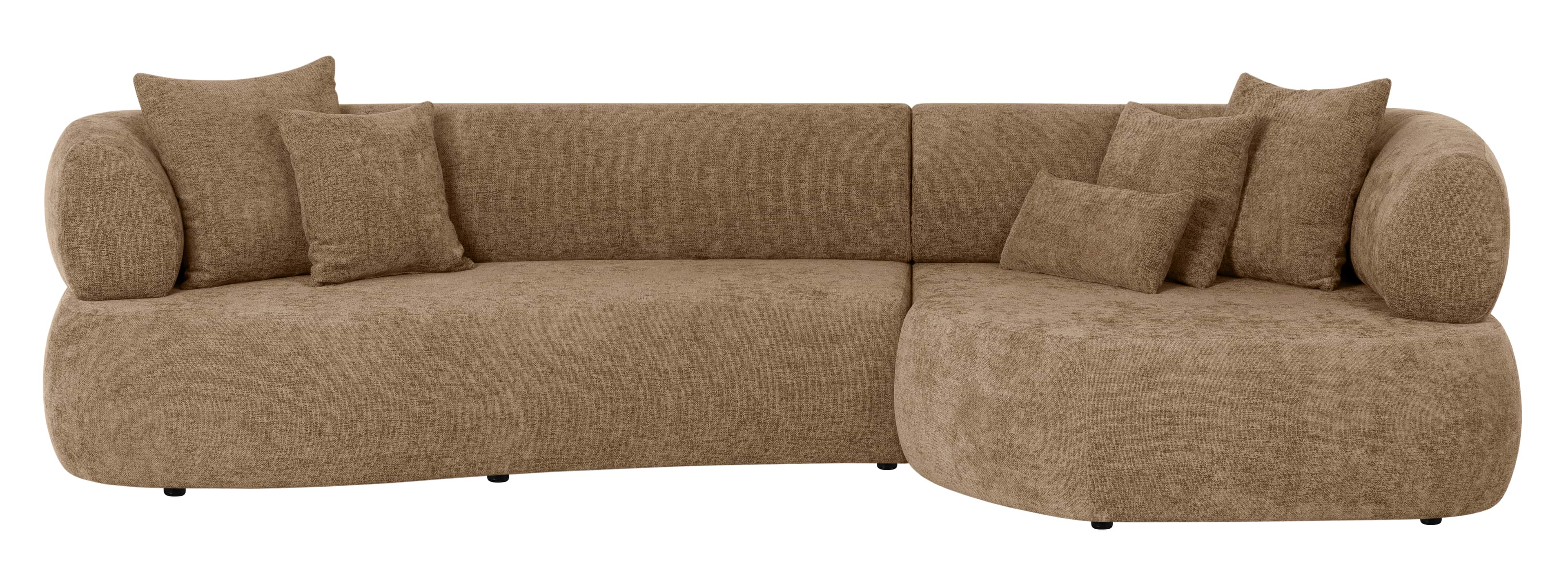 A modular sectional sofa with a rounded, contemporary design. It features plush seating and back cus… — free GLTF 3D model