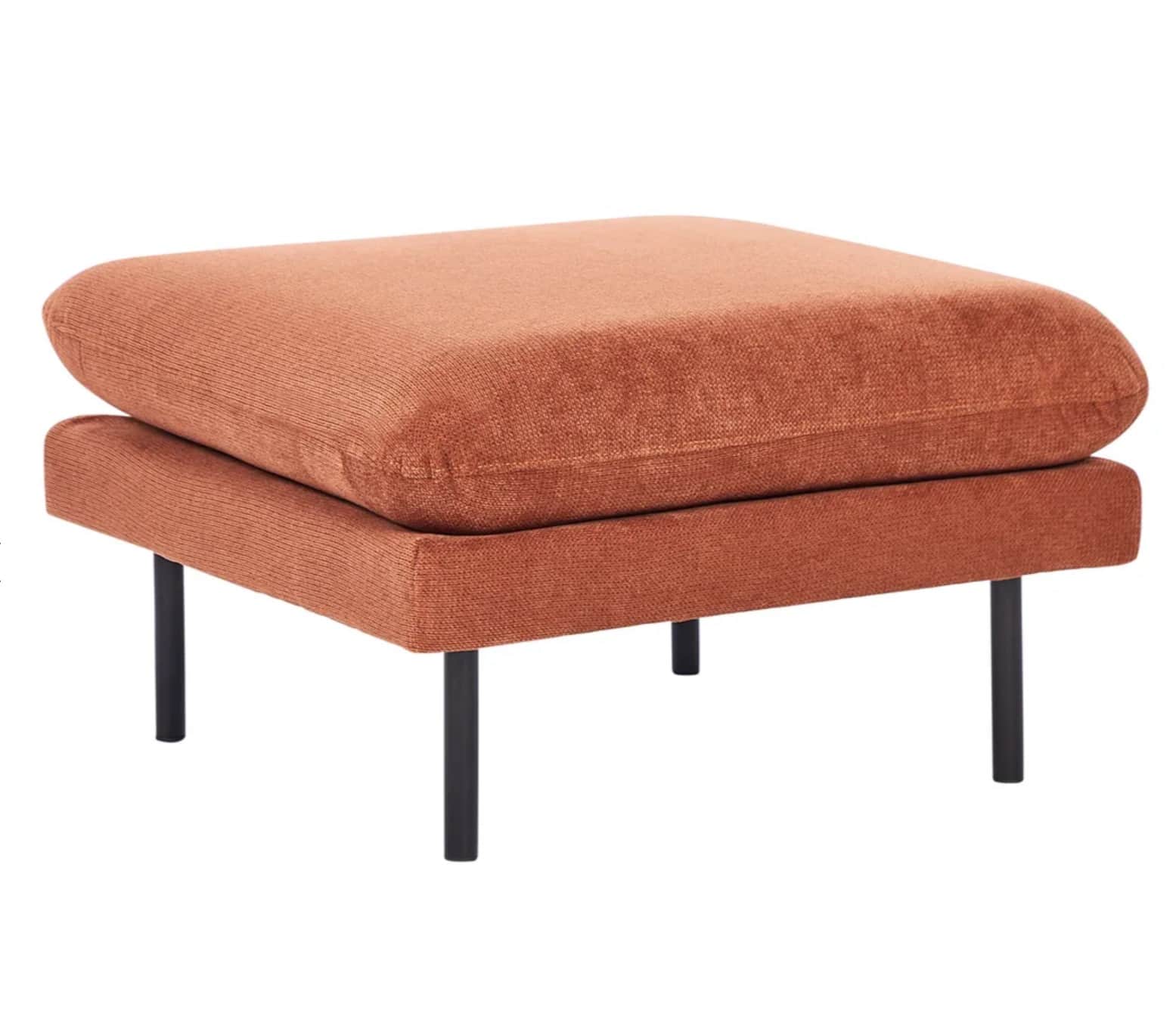 A rectangular ottoman with a dual-cushion design. The top cushion is rounded and appears to be sligh… — 3D model
