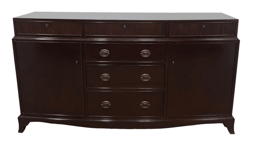 A traditional Georgian style sideboard crafted from dark-stained mahogany wood, featuring a distinct… — 3D model