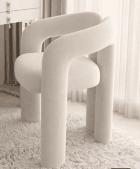 An off-white, fully upholstered accent chair featuring a distinctive sculptural and tubular design.… — free FBX 3D model