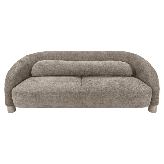 A contemporary two-seater sofa featuring a continuously curved back and arms, upholstered in a textu… — 3D model