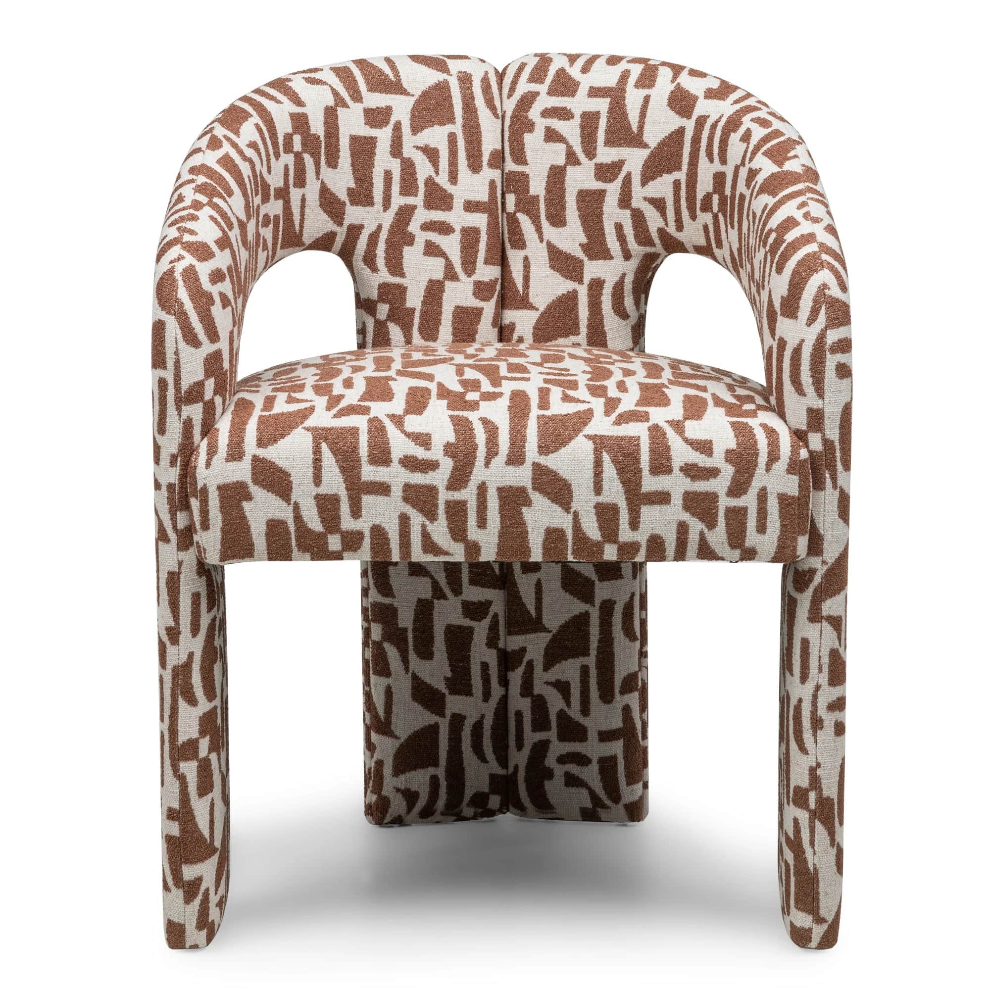 A contemporary armchair with a curved back and integrated armrests. The chair features a distinctive… — 3D model