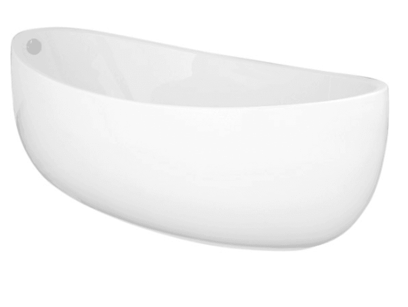 A freestanding white bathtub with a rounded, organic shape. The interior is a smooth, curved basin.… — 3D model