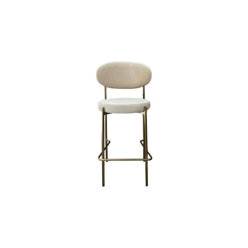 A contemporary bar stool featuring a rounded, upholstered backrest and seat, supported by a slender… — 3D model