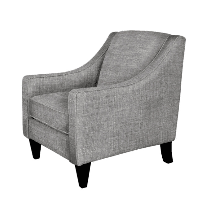An upholstered armchair featuring a contemporary design, covered in a textured grey fabric. It has g… — free OBJ 3D model