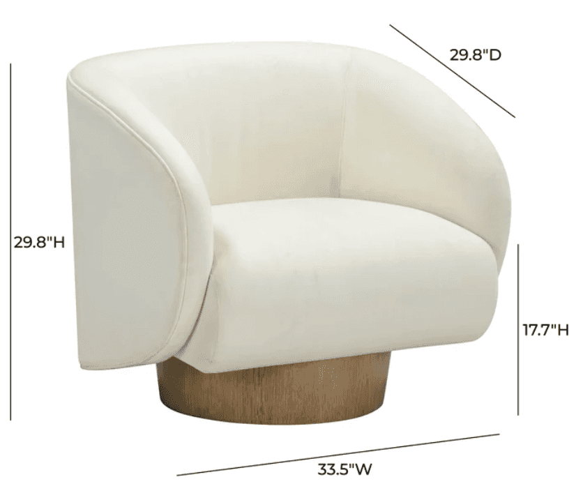A contemporary barrel swivel armchair featuring a deeply curved, enveloping form upholstered in a cr… — 3D model