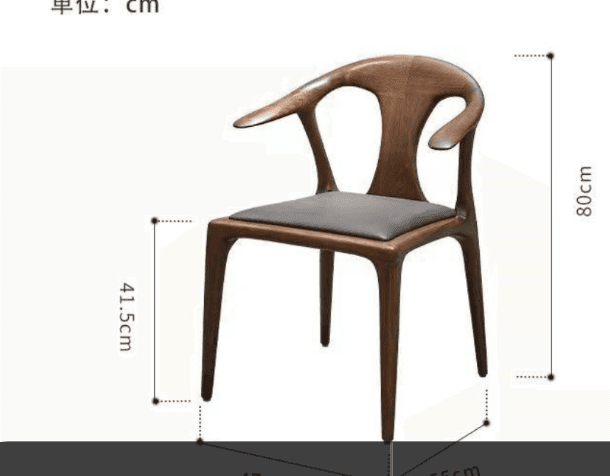 A sculptural armchair crafted from dark wood, featuring a curved backrest that seamlessly flows into… — 3D model