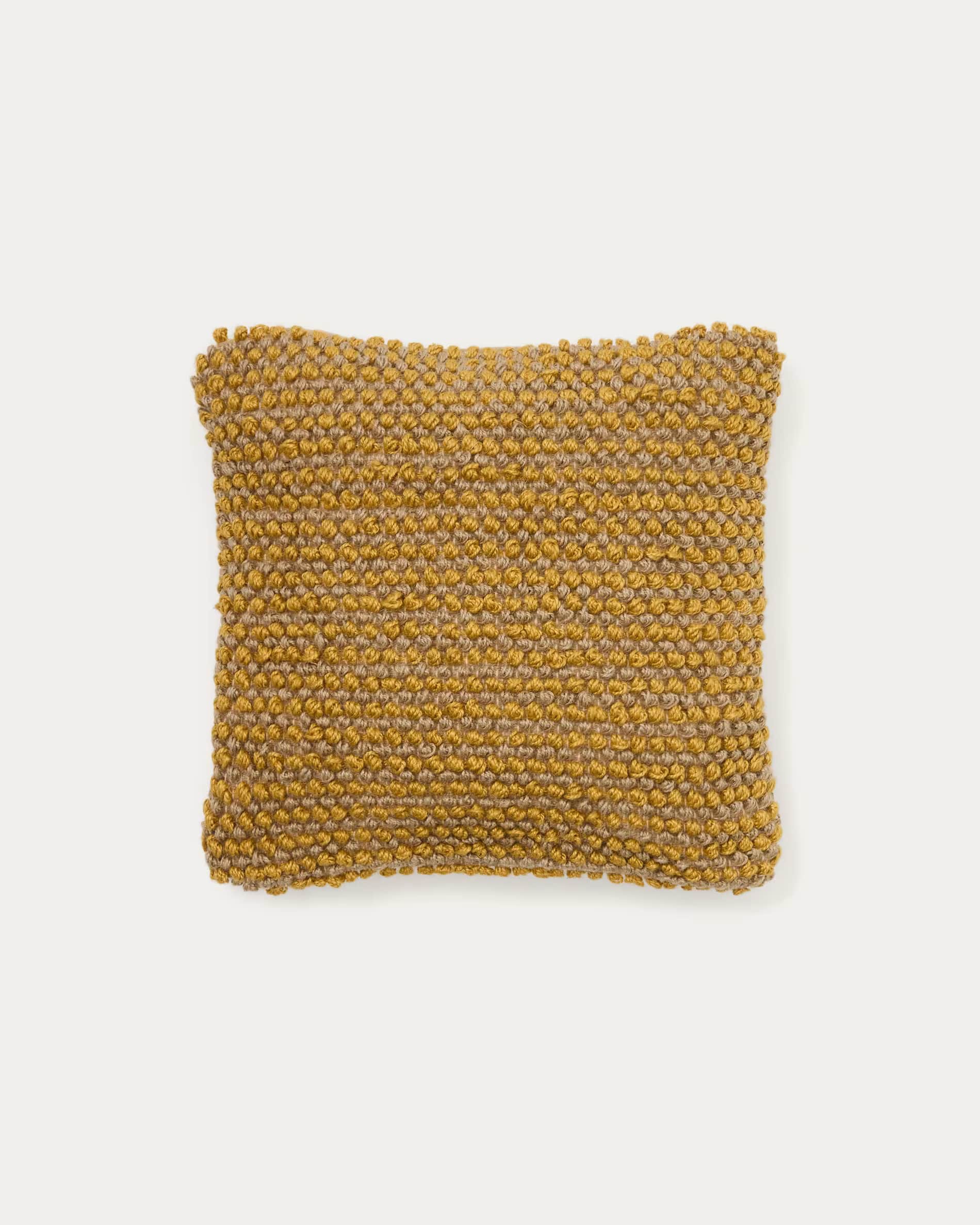 A rectangular cushion featuring a textured woven surface. The weave appears to be a looped or knotte… — 3D model