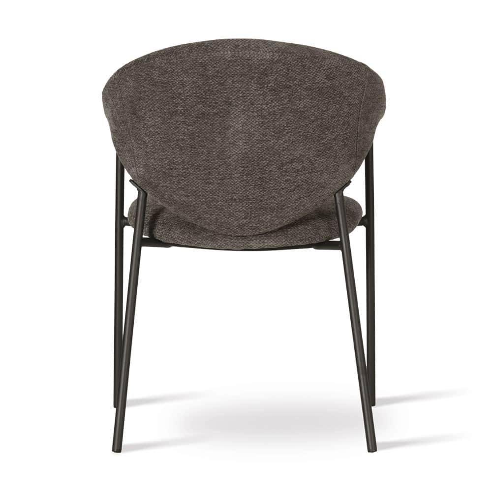 A contemporary upholstered chair, viewed from the back, featuring a rounded, bucket-style back and s… — 3D model