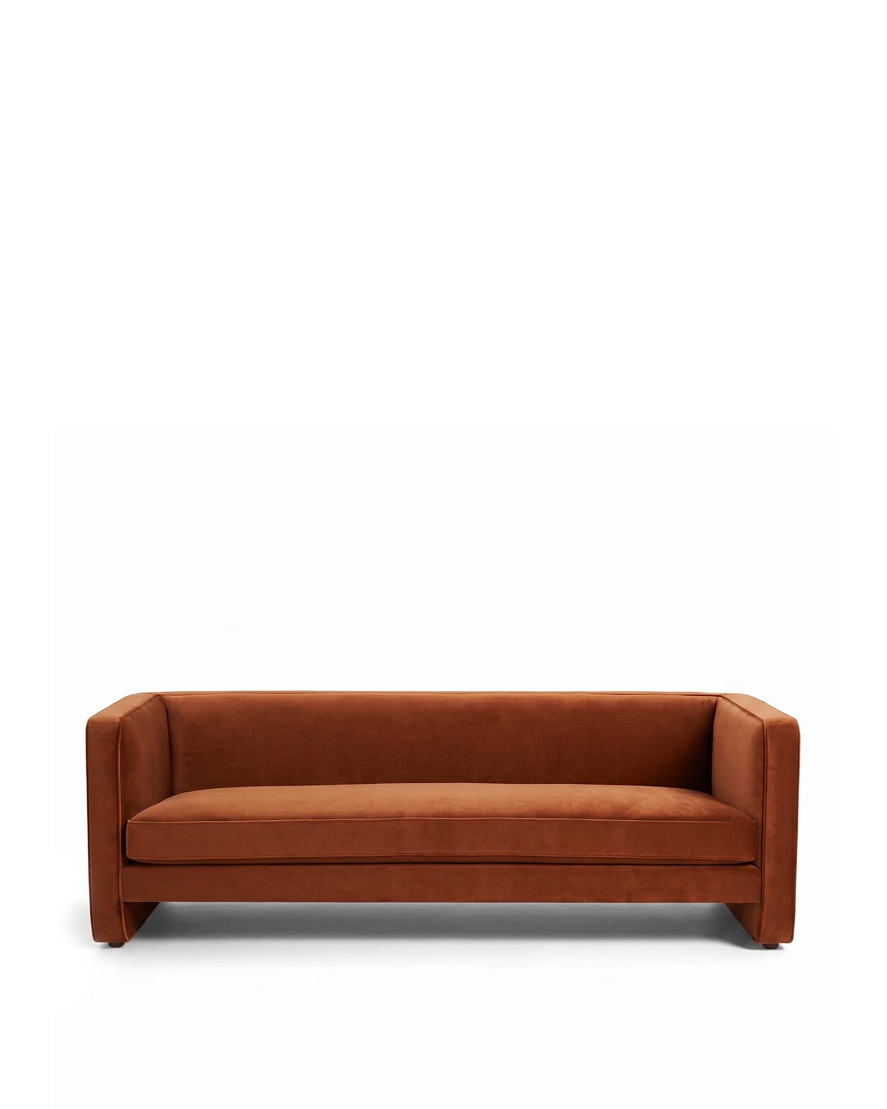 A contemporary three-seater sofa with a sleek, minimalist design. It features a low-profile frame wi… — free SKP 3D model