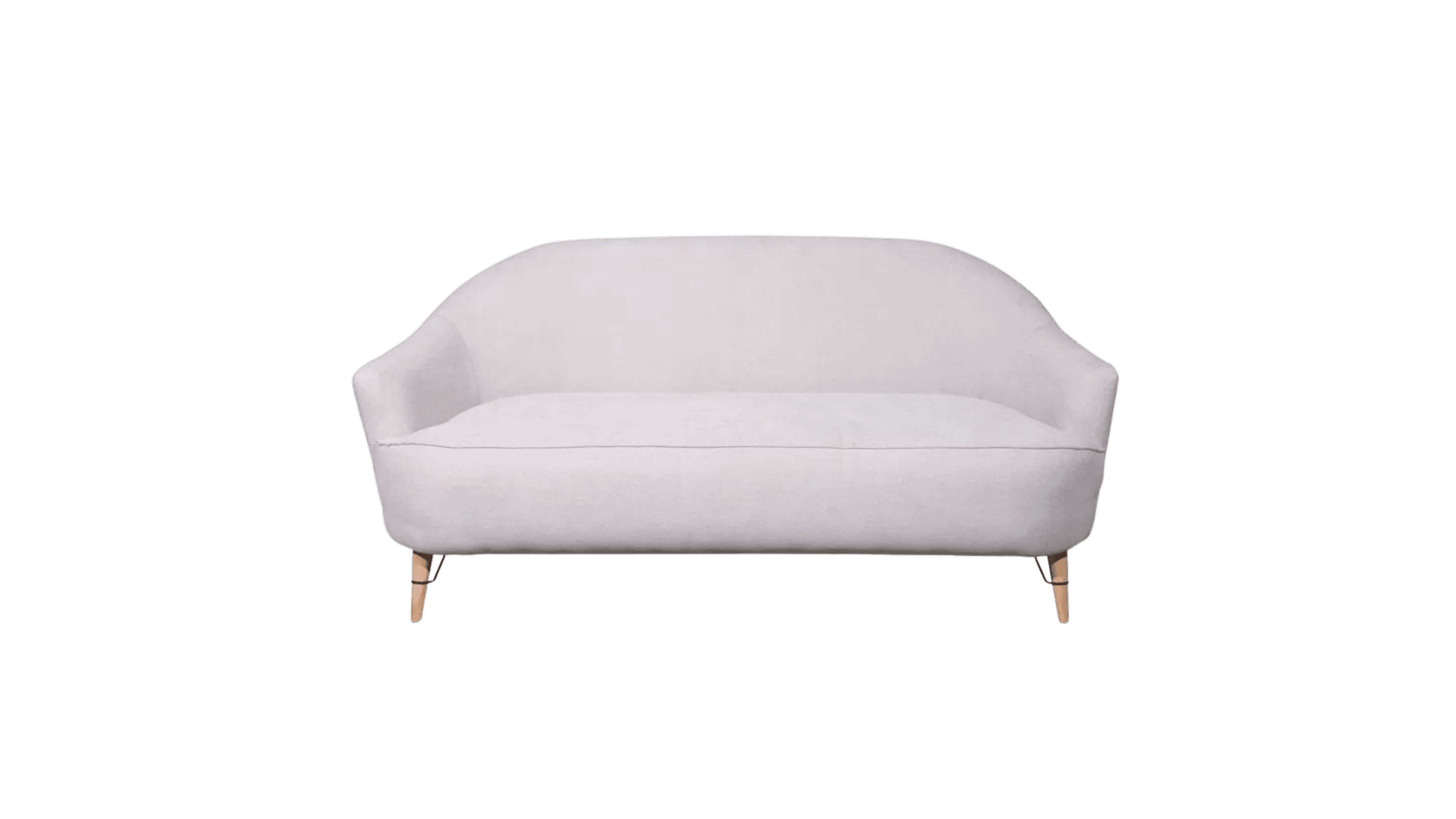 A contemporary two-seater sofa with a curved, asymmetrical backrest and low-profile design. It featu… — 3D model