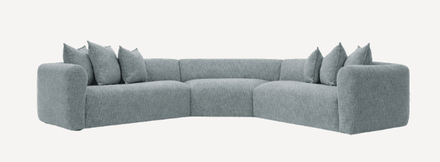 A modular sectional sofa with a curved design. The sofa features multiple seating sections and appea… — 3D model