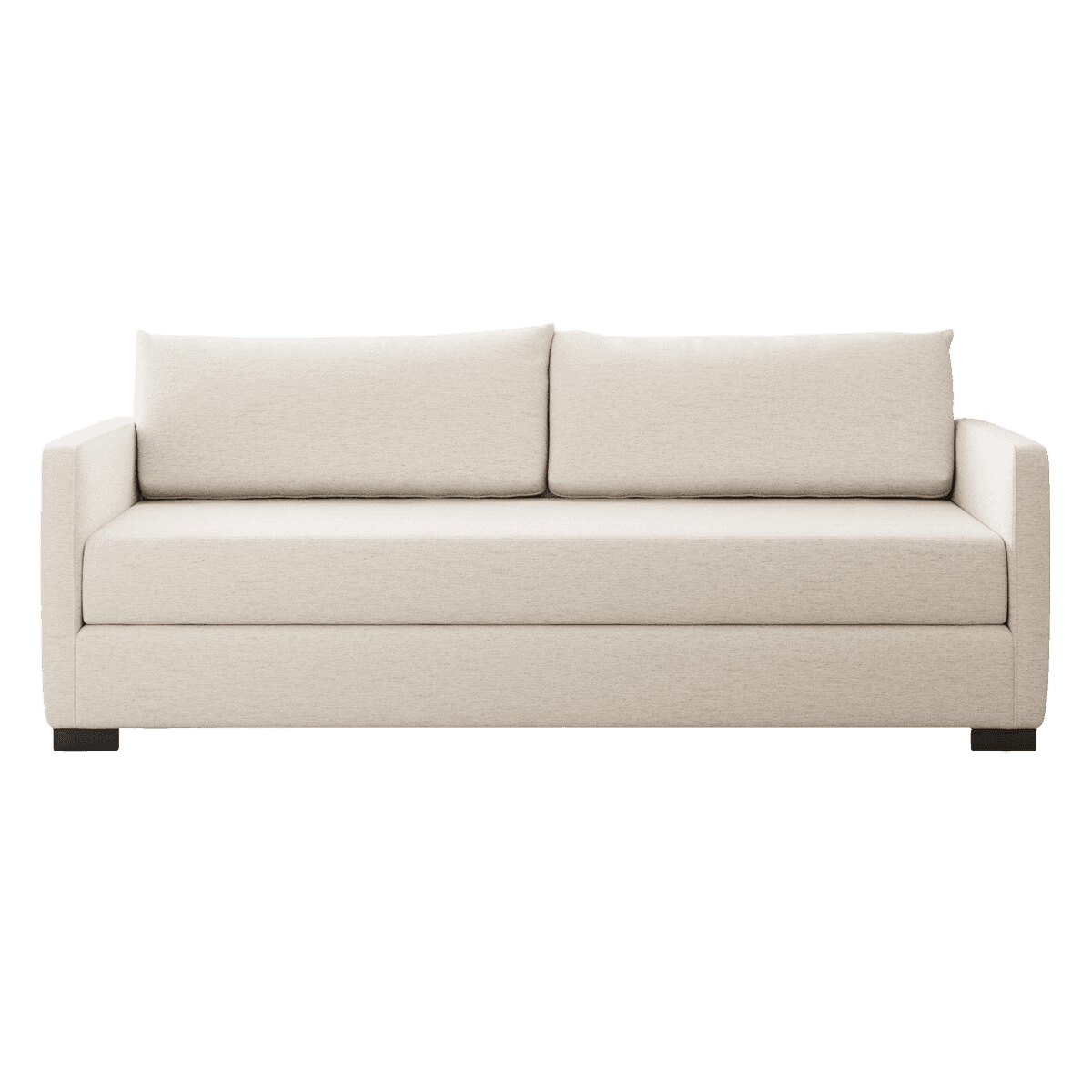 A contemporary, minimalist sofa with a clean-lined silhouette. It features a low profile, straight a… — free GLTF 3D model