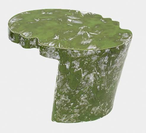 A small, sculptural accent table featuring an irregular, organic-shaped tabletop and an integrated,… — 3D model
